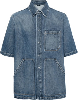 multi-pocket denim shirt