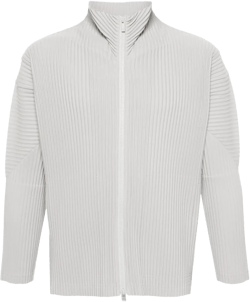 plissé-effect jacket