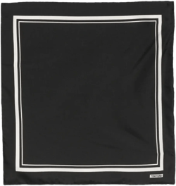 logo-print striped silk scarf