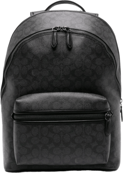 Charter logo-print leather backpack