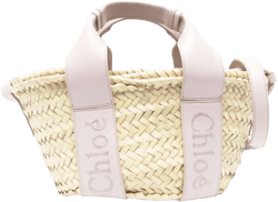 Chloé Sense small raffia tote bag