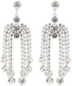 crystal-fringe drop earrings