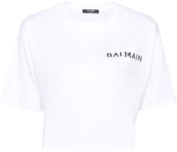 logo-appliqué cropped T-shirt