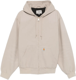 Drawstring Hood Canvas Jacket In 2or4o Dusky Beige