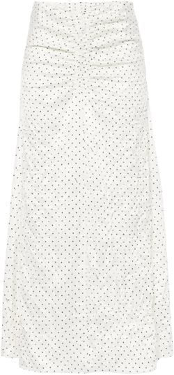 crinkled A-line midi skirt