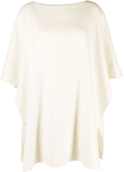 boat-neck knit poncho 
