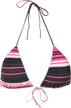 Aava stripe-print bikini top