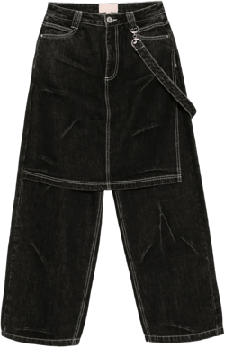 layered jeans