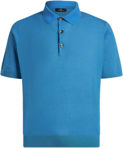micro-design knit polo shirt