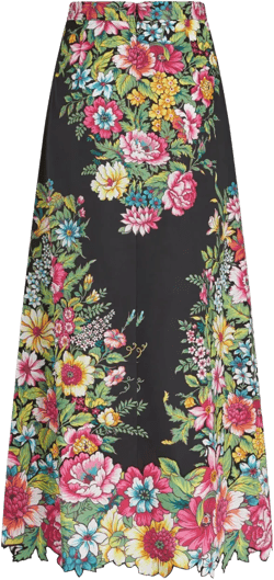 floral-print cotton maxi skirt
