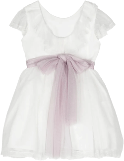 floral-appliqué embroidered dress 