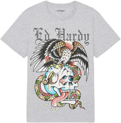 Rhinestone Battle Tee Ed Hardy