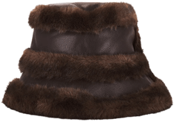 Faux Mink & Leather Bucket Hat jocelyn