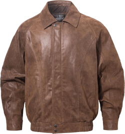 FLAVOR Men Casual Leather Bomber Jacket Classic Aviator Flight Jacket Black Medium Brown