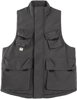 REFLECTIVE LOGO PADDING VEST - CHARCOAL