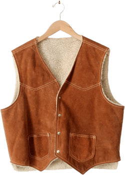 vintage 70s suede vest with wooly lining