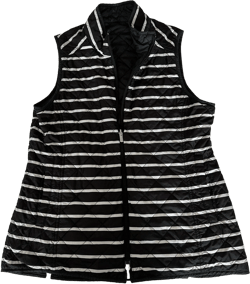 Peter Millar Women's Vest Size Medium Reversible Quilted Black White Striped