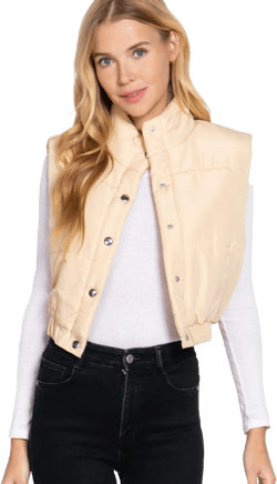 Lightweight Quilted Puffer Padding Vest with Button Closure