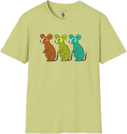 Hickory Dickory Dock Graphic Art Mouse Tee - 100% Cotton T-Shirt