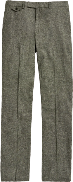 Silk Slub Donegal Flat Front Trouser