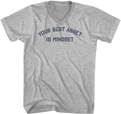 Your Best Asset Is Mindset Adult Cotton V-Neck T-Shirt
