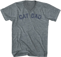Cat Dad Adult Tri-Blend V-Neck T-Shirt