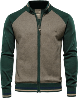 Two Tone Zip-Up Cardigan