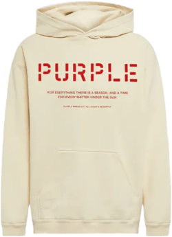 PURPLE Brand Text Logo Hoodie - Cream
