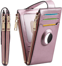 Women's AirTag Wallet: Stylish Leather Bifold with Credit Card Holder & AirTag Case