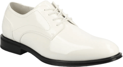 Vance Mens Barclay Medium and Wide Width Plain Toe Oxford Dress Shoe, Patent/White 10