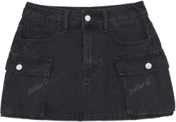 Women Denim Mini Skirt, New Sexy Chic Retro High Waist Fitted Skirt, For Spring And Summer
