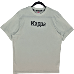 Kappa Cream White Taped Back Cotton Tee Shirt Size L