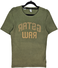 G Star Raw Womens Khaki Green Stretch Cotton Tee Shirt Size M