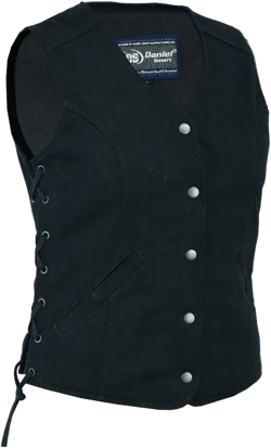 DM  Women's Denim Longer Body ¾ Vest - Side Laces