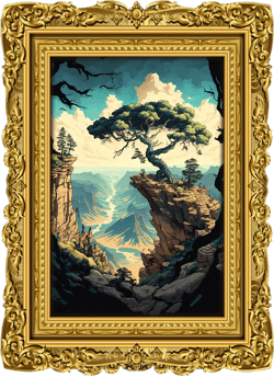 Astonishing Landscape, High Angle View, Japan Landscape Style, Poster Design, Printable Art