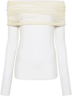 Christopher Esber Women's White Veiled Silk Top