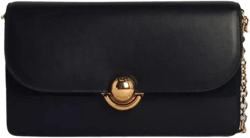 Furla Women's Black Leather Crossbody Bag Chain Strap-Tone Hardware