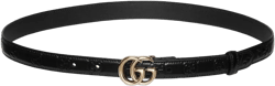 Gucci Women's Black Gg Marmont Thin Belt, Size 100