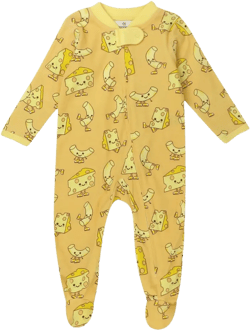 Organic Cotton Fun Foods Pajamas For Babies & Toddlers Mac N Cheese 0-3m