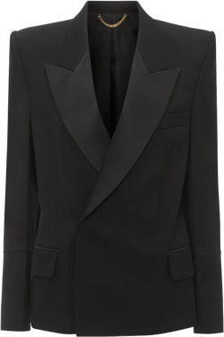 Pointed Shoulder Tux Jacket In Black