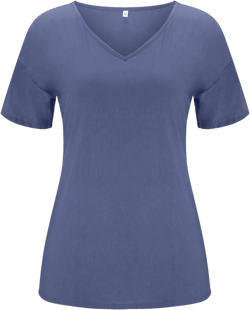 Womens Cotton Tops High Neck Cap Sleeve Shirt Comfy Business Work Blouses Tunic Tops Summer Tees Fashion Trendy Outfit Blue Medium