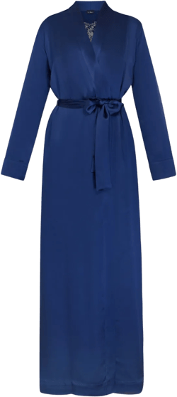 Women's Blue Sapphire Long Silk Robe