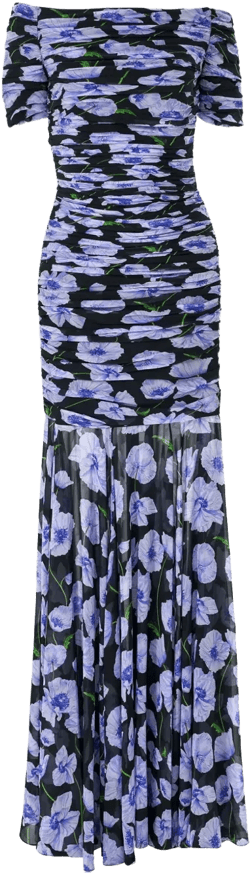 floral-print gown