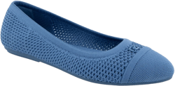 Women's Annelie Round Toe Ballet Flats In Blue Jean Knit Fabric