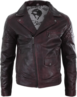 Vintage Leather Biker Jacket In White