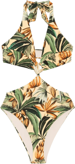 botanical-print swimsuit