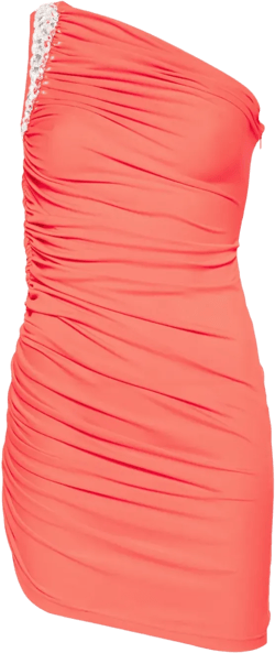 crystal-claw draped mini dress