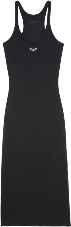 fine-ribbed midi dress