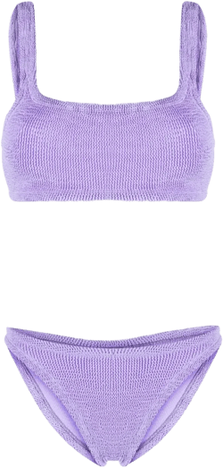 mid-rise crinkled bikini set