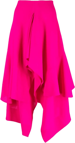 asymmetric wool midi skirt